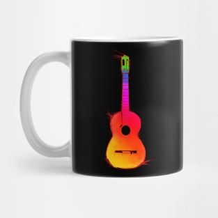 rainbow colored guitar Mug